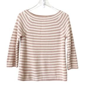 J. Crew | Ribbed Striped Boat Neck Sweater XS Coastal Preppy